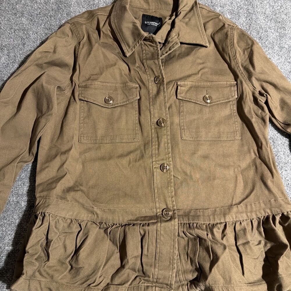 Liverpool Los Angeles Jacket Womens Size Medium Brown Button Front Pockets - Picture 5 of 12
